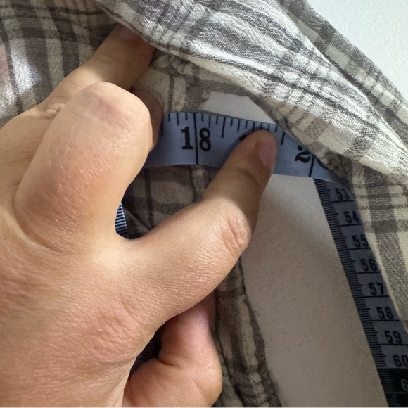 🤍 Lucky Brand Grey Plaid Button Front Shirt, Women’s Small, Cotton Blend - Picture 7 of 8